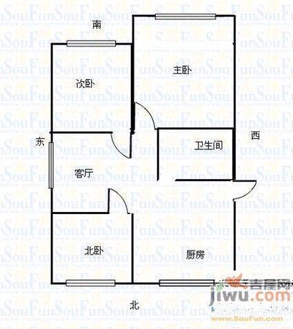 东方银座3室2厅1卫户型图