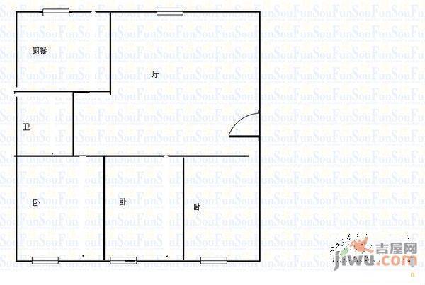 光明花园3室2厅1卫户型图