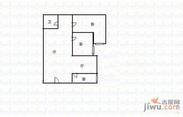 福星大厦3室1厅1卫115㎡户型图