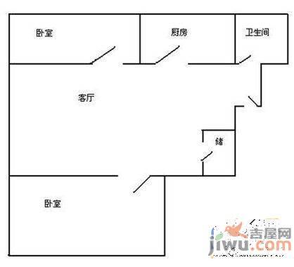 万光幸福家园1室1厅1卫46㎡户型图