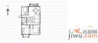 只楚小区2室1厅1卫55㎡户型图