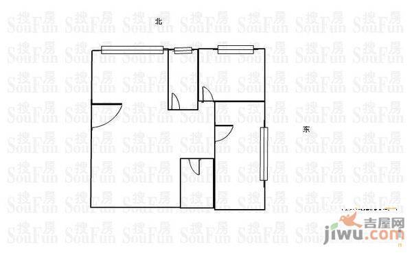 晨光小区2室2厅1卫86㎡户型图