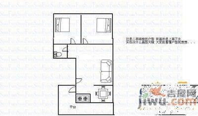 上夼东路2室1厅1卫56㎡户型图