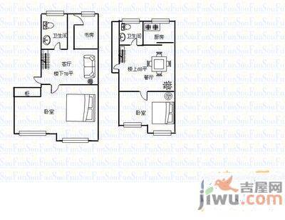 开元新村2室2厅2卫79㎡户型图