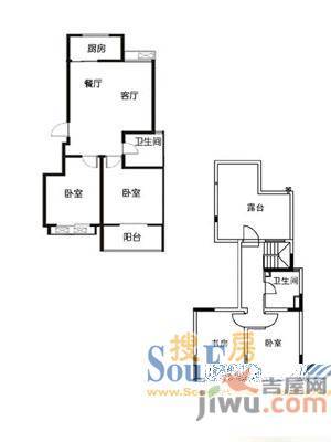 鸿福御景3室2厅1卫户型图