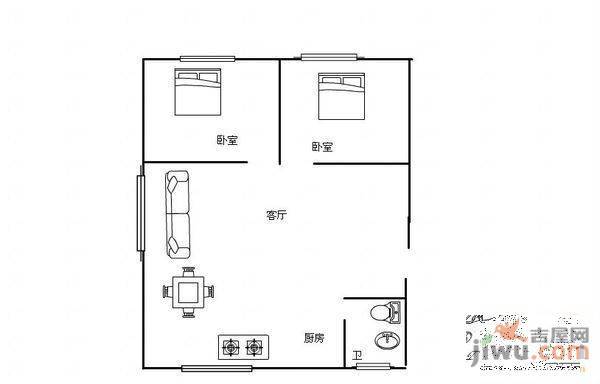 鸿福御景3室2厅1卫户型图