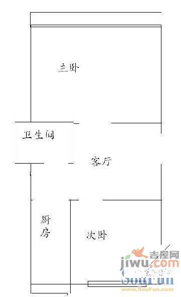 厚安小区2室2厅1卫62㎡户型图