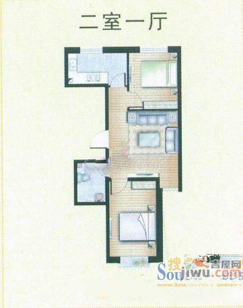 隆源小区2室2厅1卫75㎡户型图