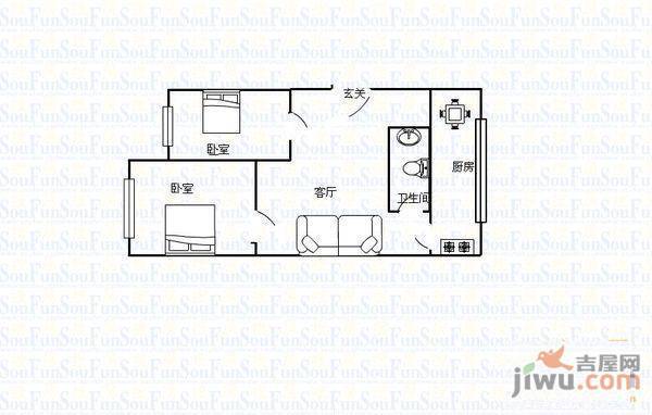 福利莱小区三期3室2厅1卫户型图