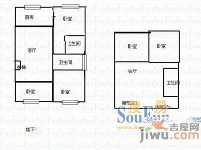 静海小区2室1厅1卫90㎡户型图