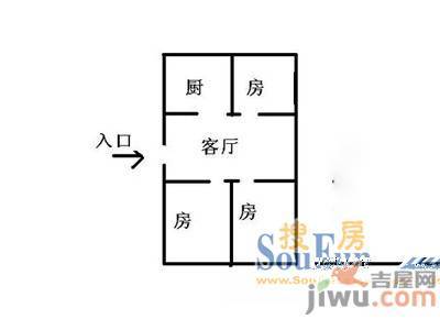 福山一中家属楼3室1厅1卫户型图