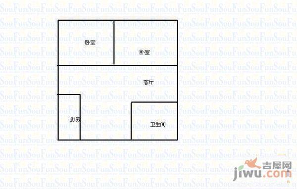 北方汽配2室1厅1卫户型图