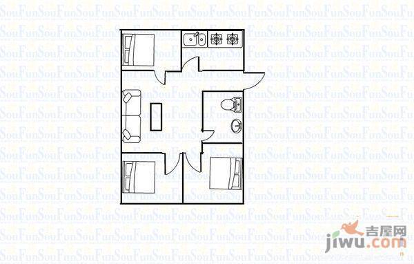 恒生小区3室2厅1卫101㎡户型图