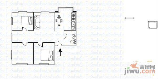 恒生小区3室2厅1卫101㎡户型图