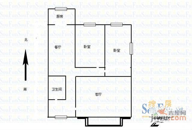 环翠里3室2厅1卫户型图