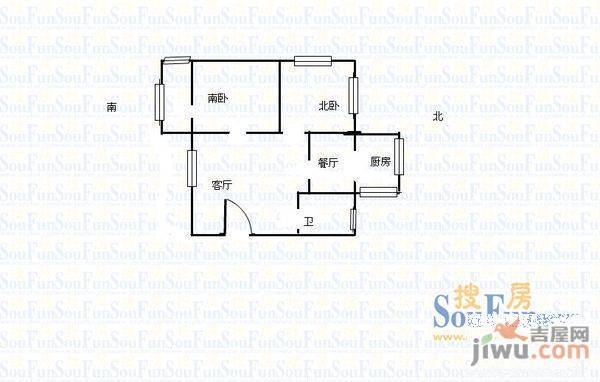 环翠里3室2厅1卫户型图