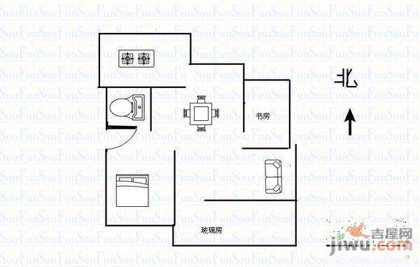 环翠里3室2厅1卫户型图