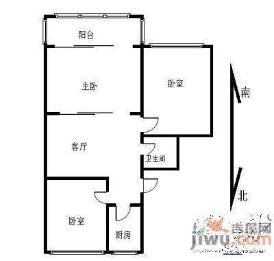 同合里1室1厅1卫户型图