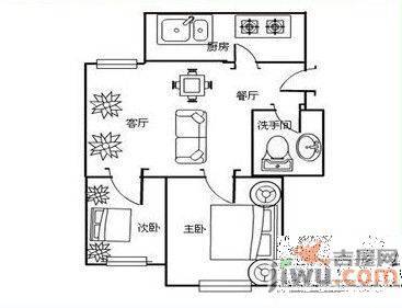 午台小区2室2厅1卫户型图