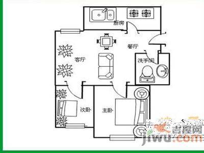 午台小区2室2厅1卫户型图