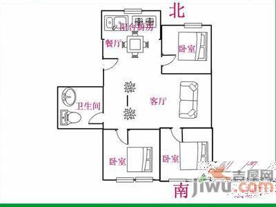 午台小区2室2厅1卫户型图