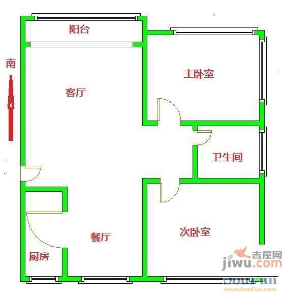 海信慧园二期3室2厅2卫115㎡户型图