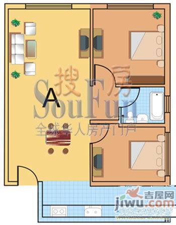 天地海景花园1室1厅1卫45.3㎡户型图