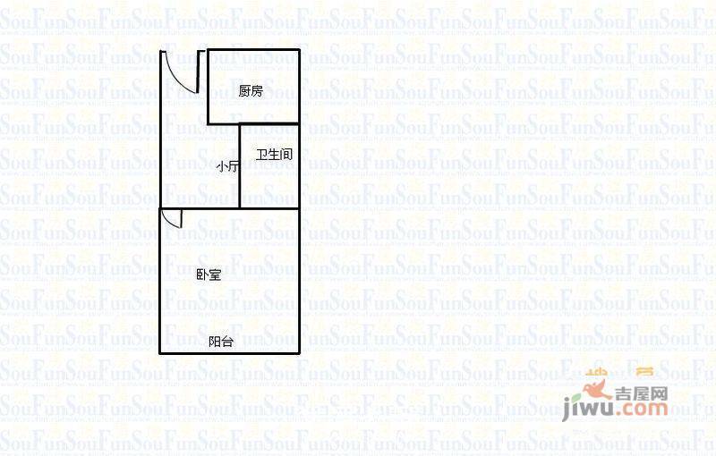 地源大厦1室1厅1卫户型图