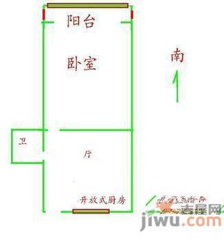 地源大厦1室1厅1卫户型图