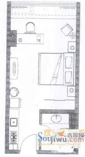 美亚国际公寓2室2厅1卫户型图