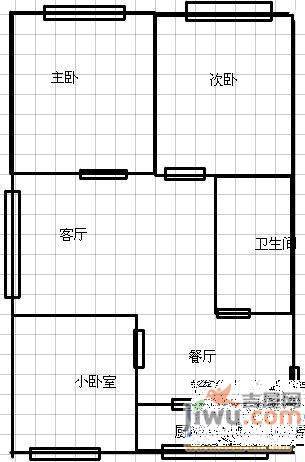 科信佳园1室1厅1卫57㎡户型图