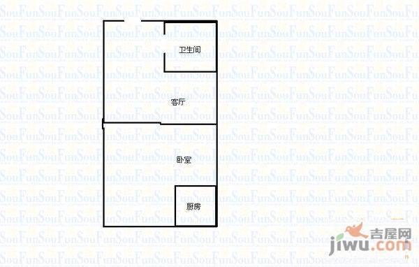 科信佳园1室1厅1卫57㎡户型图