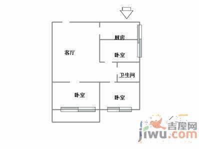 科信佳园1室1厅1卫57㎡户型图