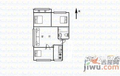 前进路3室2厅1卫户型图