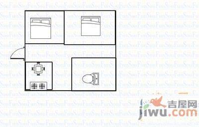 幸福东路2室2厅1卫66㎡户型图