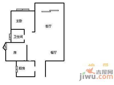 滨海大厦1室1厅1卫户型图