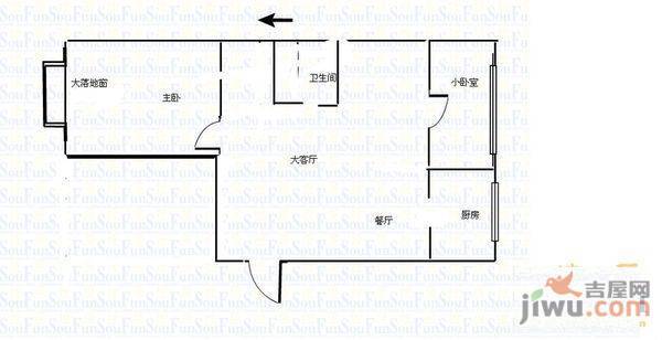 卧龙小区2室2厅1卫户型图