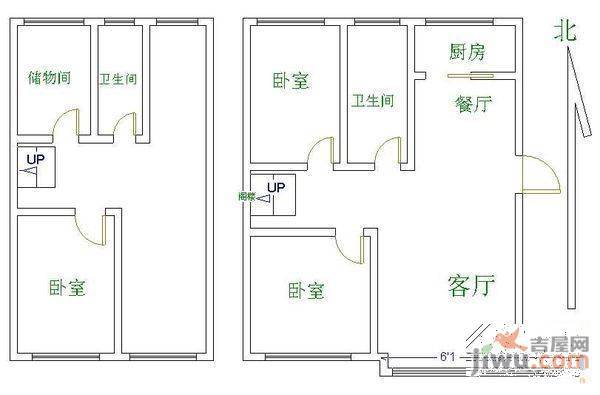 卧龙小区2室2厅1卫户型图