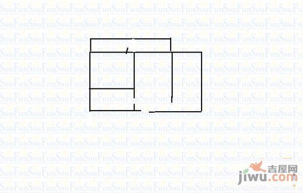 北环山里2室1厅1卫户型图