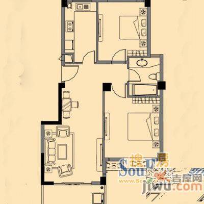 西山颐苑2室2厅1卫户型图