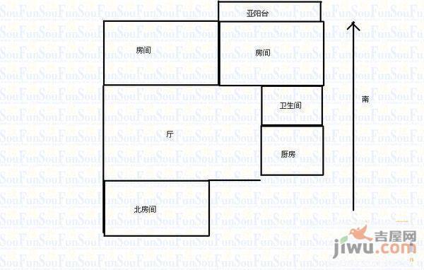 西山颐苑2室2厅1卫户型图