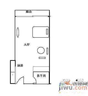 非常公寓1室1厅1卫户型图