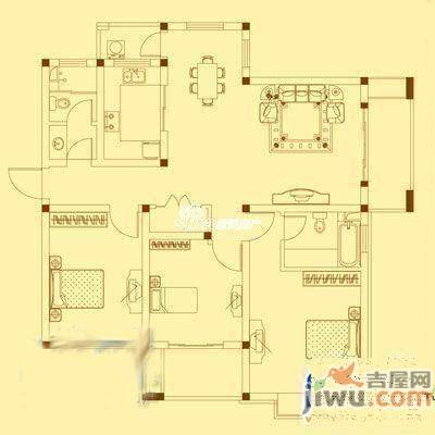 金鑫家苑3室1厅1卫户型图