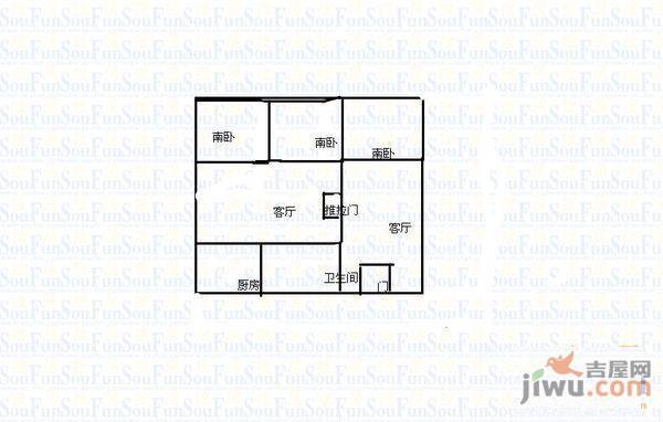 晨光小区2室2厅1卫86㎡户型图