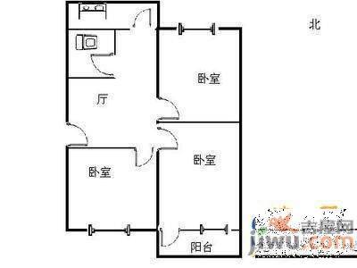 水木清华2室2厅1卫户型图