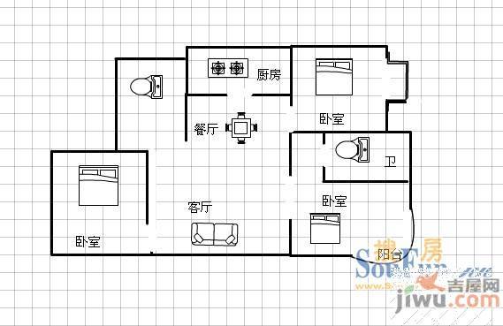 泉韵海景苑4室2厅2卫201㎡户型图