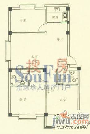 翰林晨苑3室2厅2卫120.6㎡户型图