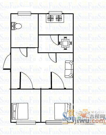 河东飞龙小区3室2厅1卫户型图