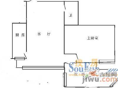 河滨别苑2室2厅1卫户型图