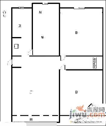 新星西巷2室1厅1卫户型图